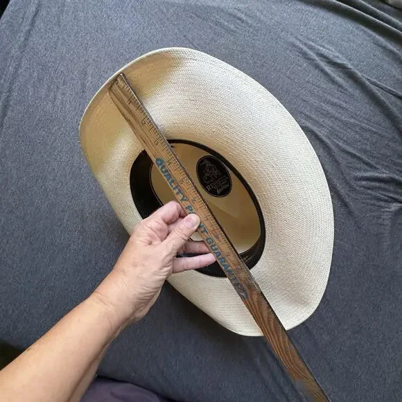 VTG Resistol Straw Cowboy Hat Long Oval George Strait Natural Sz 7 1/8